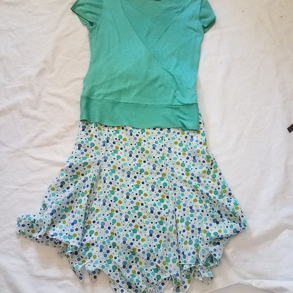 Teal skirt /top set